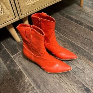 Coconuts by Matisse Vibrant Orange Heeled Boots